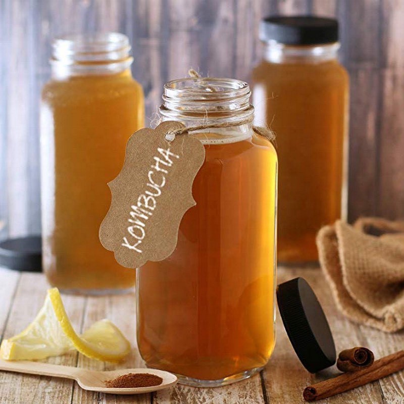 Chai thủy tinh vuông cao 350-500ml đựng kombucha, sữa chua kefir, sữa hạt