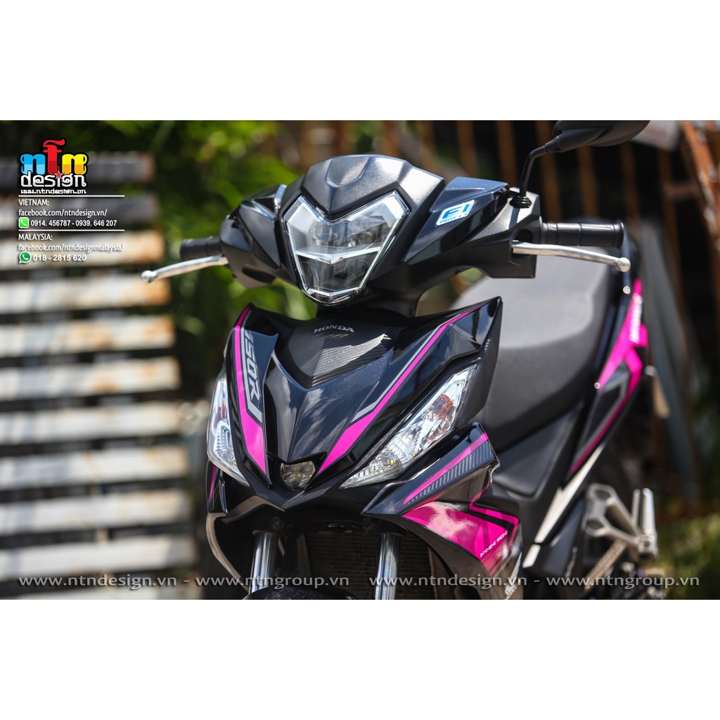 Tem Decal Rời Dán Xe Winner V1 Mẫu Hồng Đen Trắng Cực Đẹp, Hàng 3 Lớp Chất Lượng Cao