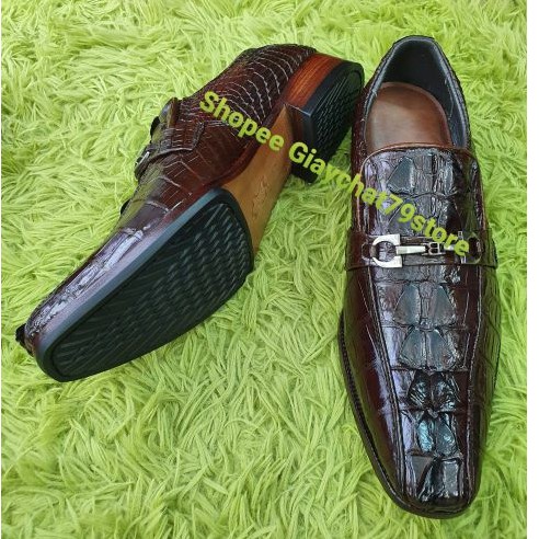 Giày handmade nam chính hãng da cá sấu tự nhiên bảo hành 2 năm quý khách - ảnh sản phẩm 7