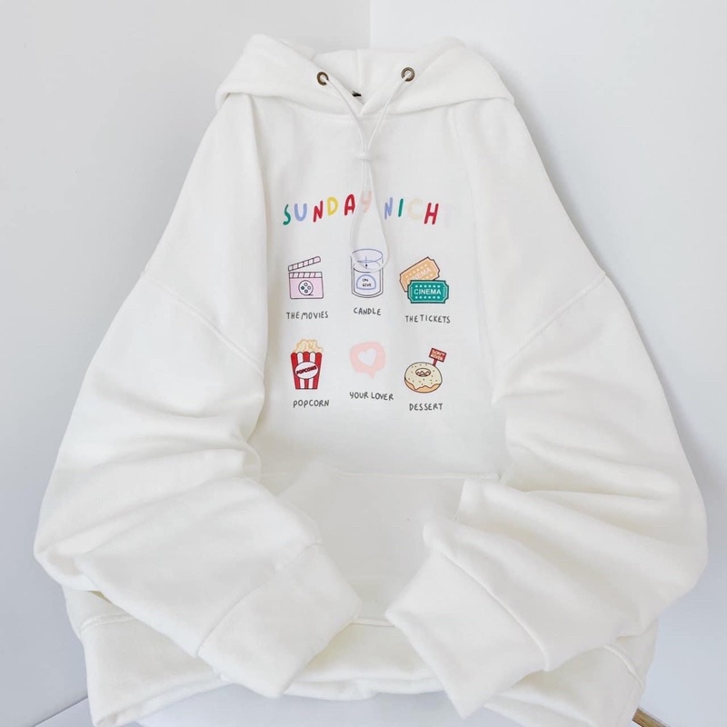 ÁO HOODIES HD SUNDAY From Rộng UNISEX ULZZANG ( Ảnh Thật )