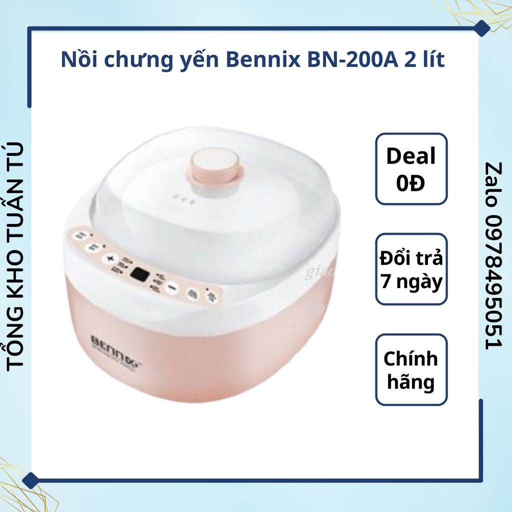 Nồi chưng yến mini Bennix BN-200A 2 lít THÁI LAN hấp cách thủy đa năng