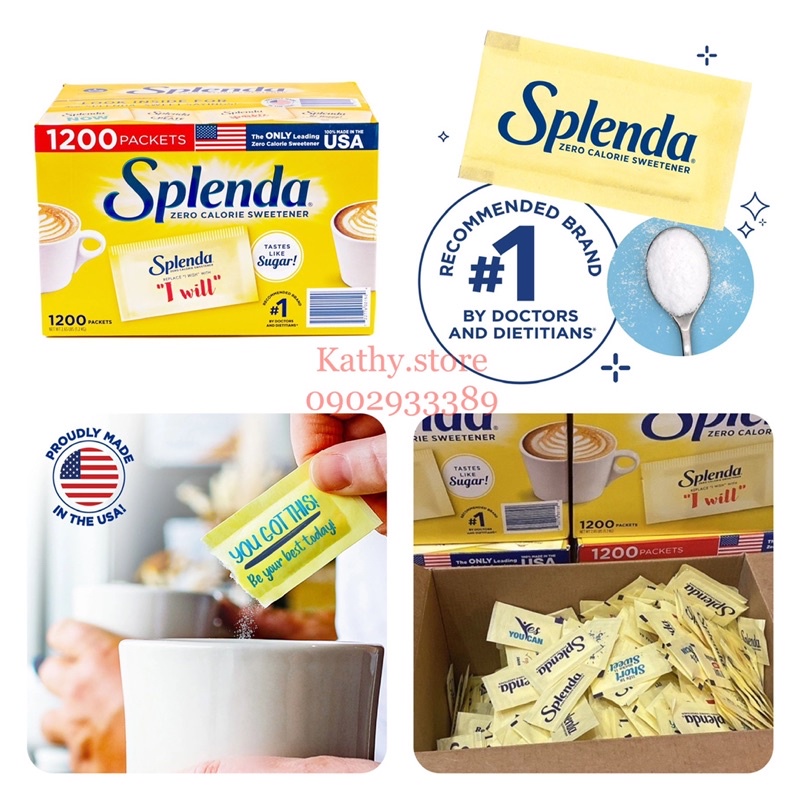 Đường ăn kiêng Splenda Zero Calorie Sweetener 1200 gói