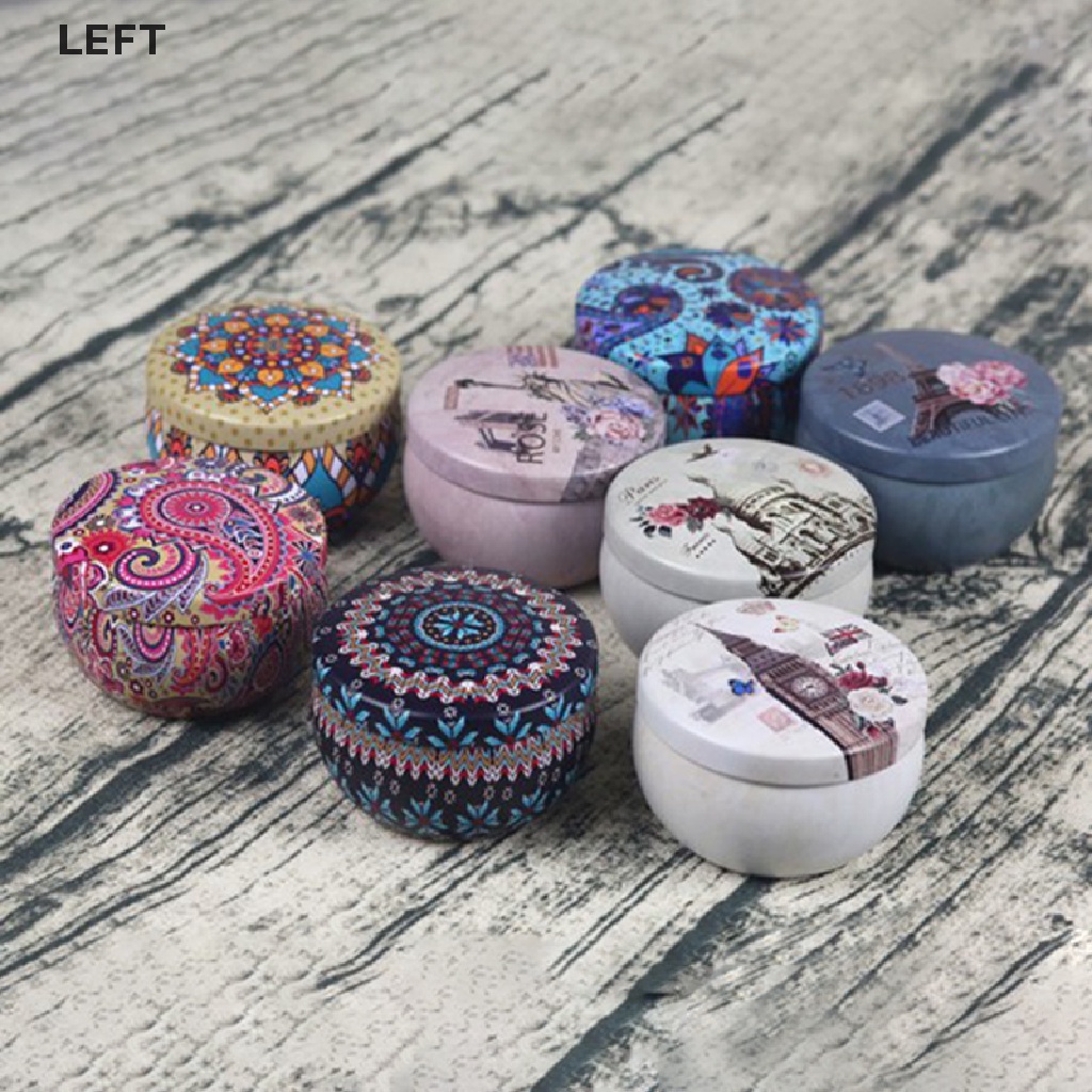 Le Retro Floral Tin Can Tea Storage Box Candy Gift Case  my