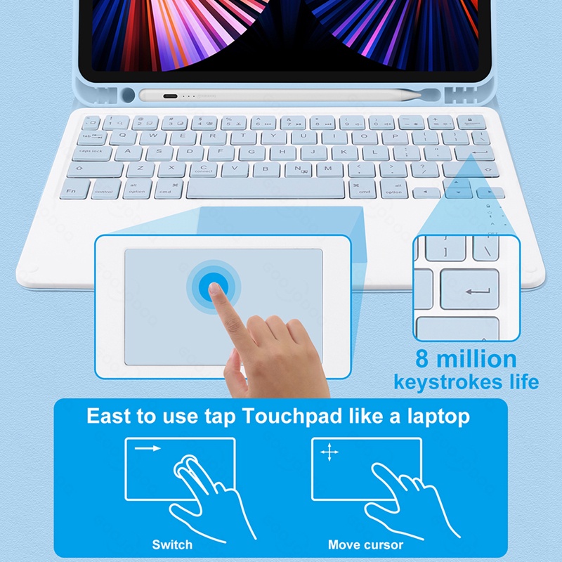 Ốp máy tính bảng tích hợp bàn phím cho Apple iPad Air 2/3/4 10.2 iPad 7th 8th Generation 9.7 iPad 5th 6th Generation iPad Pro9.7 Pro10.5 Pro11