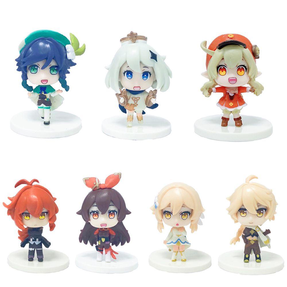 DARNELL Bộ 7 Mô Hình Nhân Vật Paimon Bằng PVC Cứng Trang Trí Cho Bé