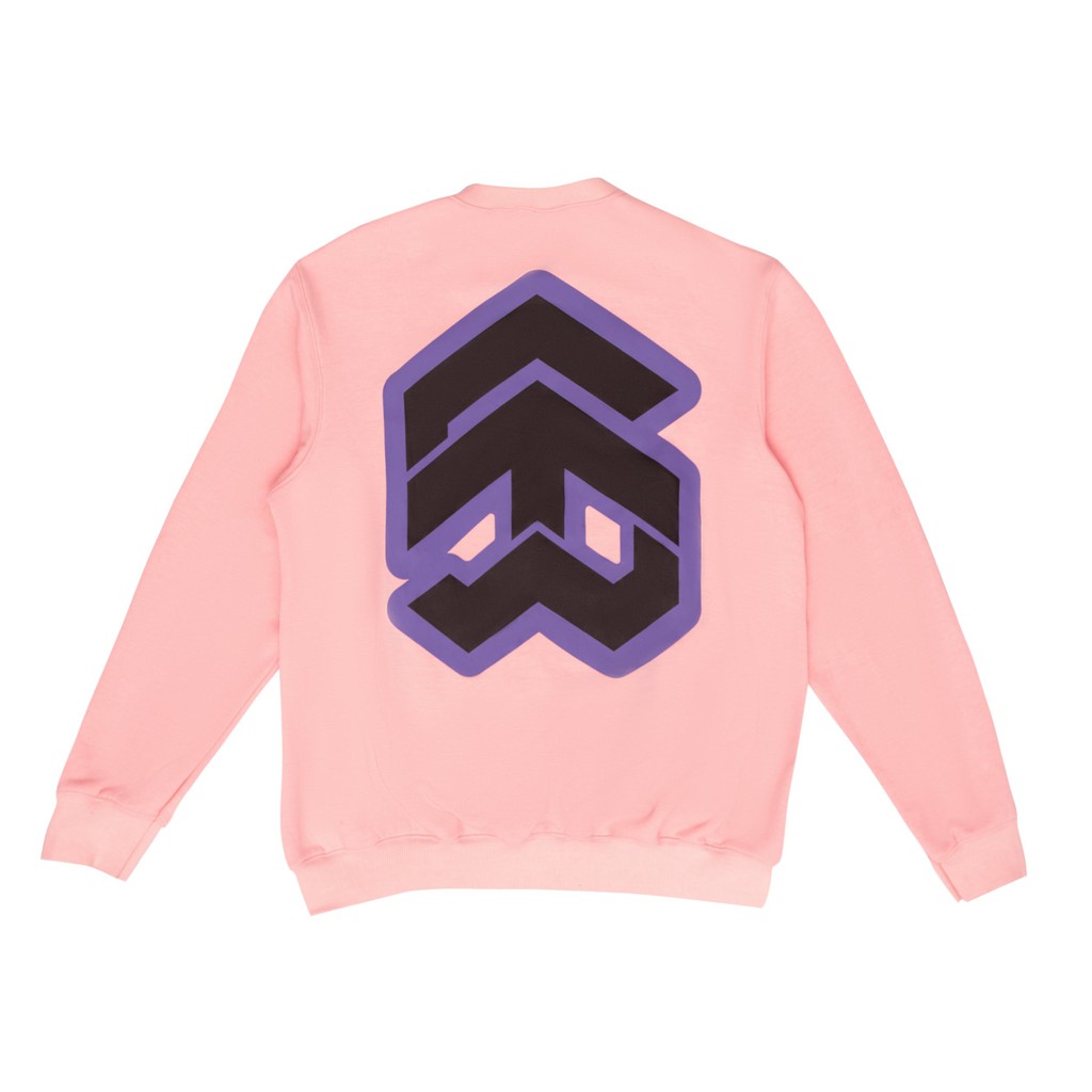 [Mã FAMALLT5 giảm 15% đơn 150K] 5THEWAY® /stroke/ BIG LOGO SQUARE SWEATER™ in CRYSTAL ROSE aka Áo Sweater Hồng