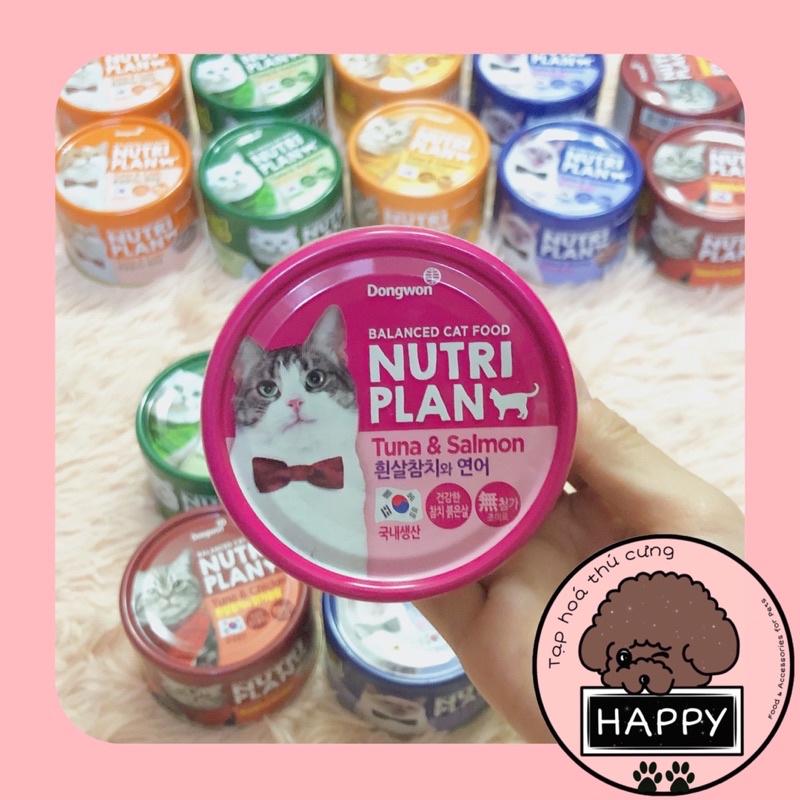 [6 VỊ] Pate Nutri Plan nhiều vị cho mèo / Thức ăn Hàn Quốc đóng hộp Nutriplan Dongwon cho mèo [Ảnh thật][Có sẵn]