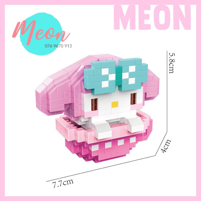 Xếp hình lego Chibi cute - Miniblock kitty, my melody, cinnamoroll, pompompurim chibi