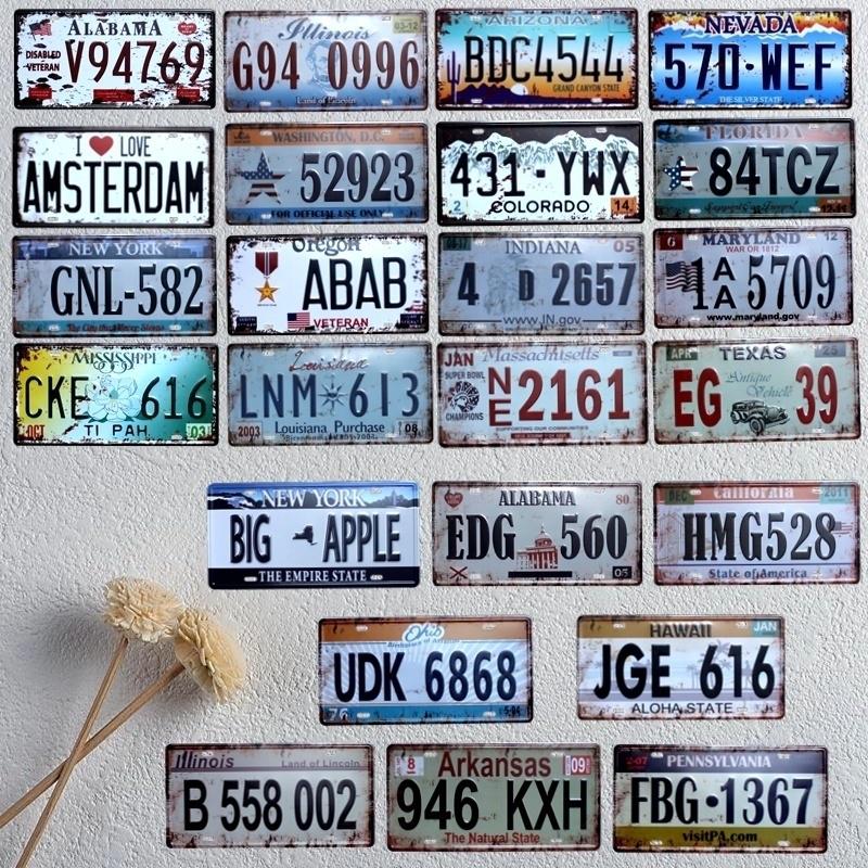 1 Biển Số Xe Kim Loại Kiểu Mỹ