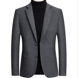 Áo khoác dạ nam lông cừu cổ vest cao cấp