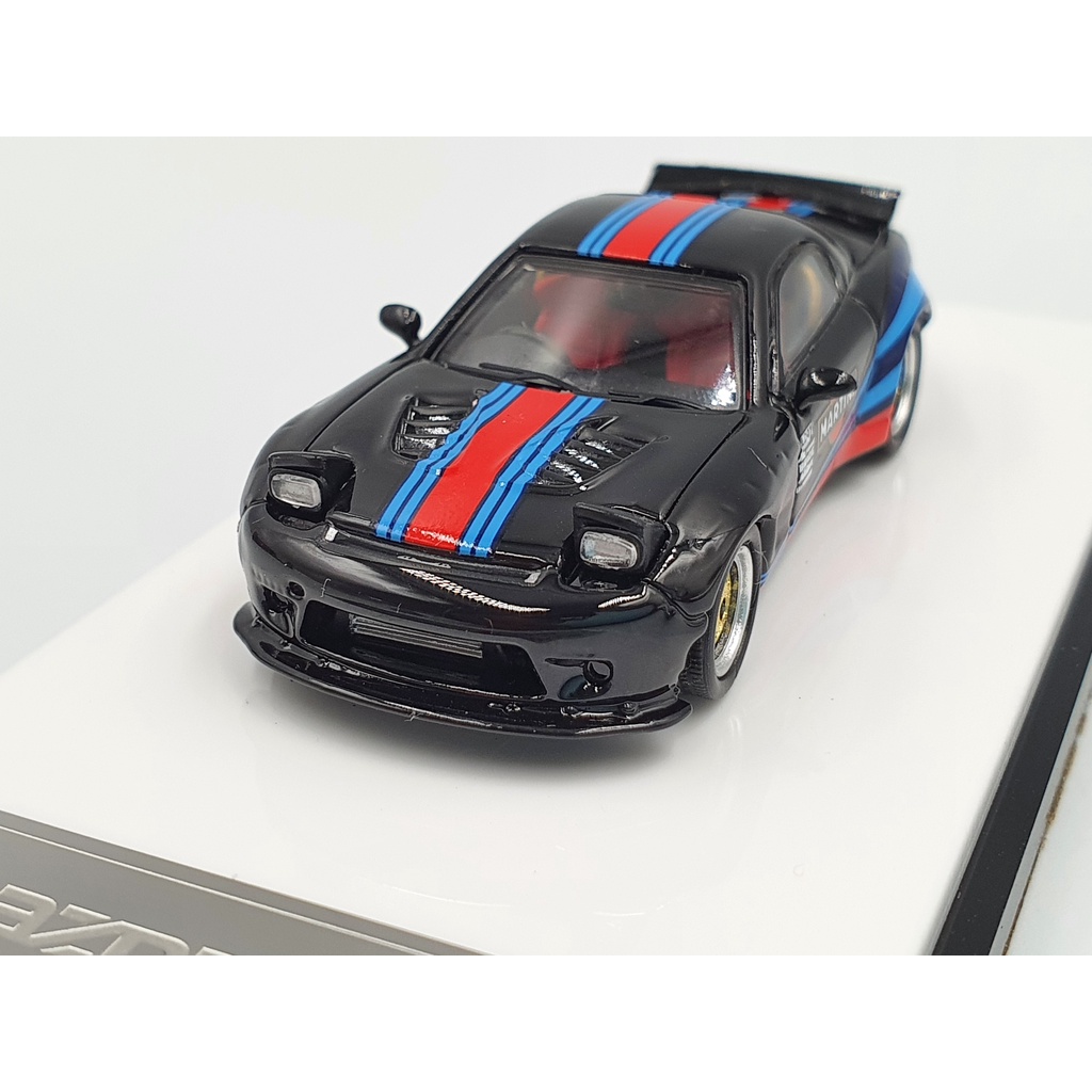 Xe Mô Hình Mazda RX-7 Tỉ lệ 1:64 Hãng sản xuất Time Micro ( Martini Đen )