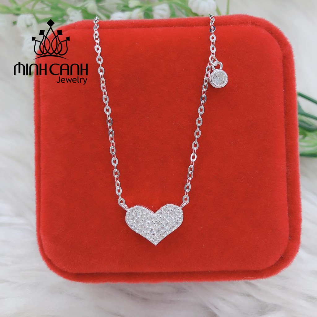 Dây Chuyền Trái Tim Treo Đá Nhỏ Bạc Ta - Minh Canh Jewelry
