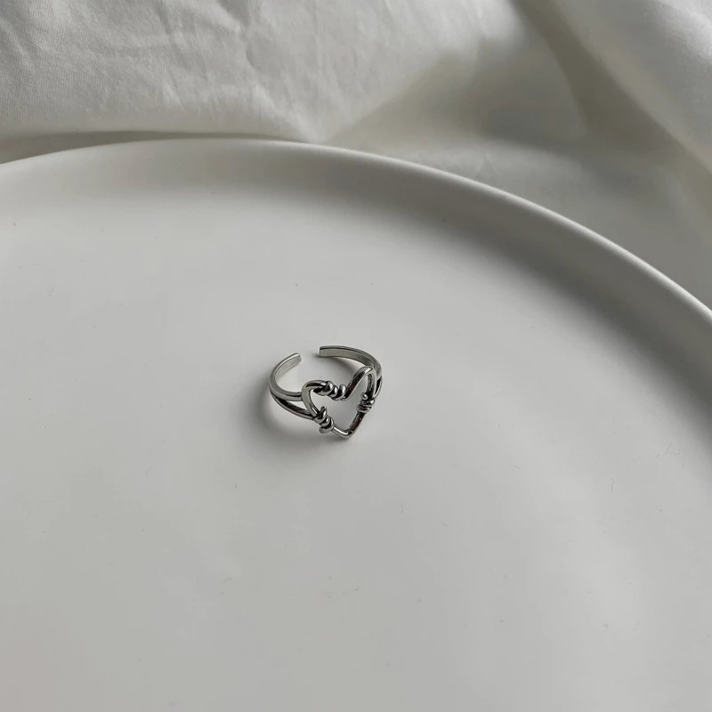 Nhẫn dạng mở hình trái tim thời trang xinh xắn