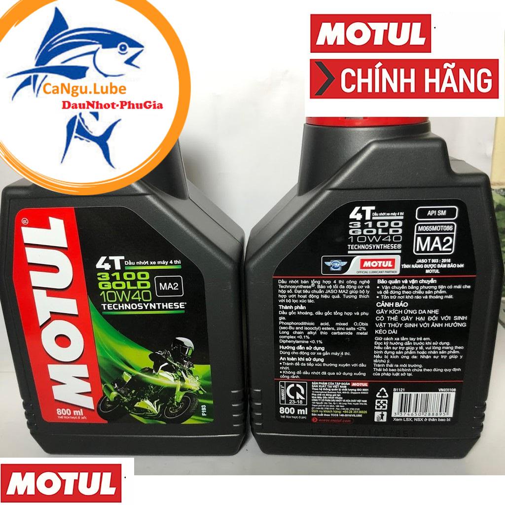 [MOTUL GOLD+PHỄU] Nhớt MOTUL 3100 GOLD 10W40 chai 0.8l, nhớt xe máy/xe côn tay motul 3100 10W40 chai 800ml giá rẻ