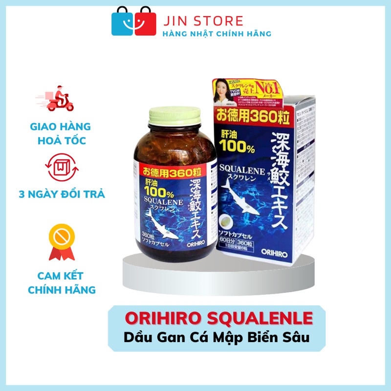Dầu gan cá mập Orihiro Squalenle 360 viên nhật bản - Dầu gan Cá mập biển sâu Orihiro Squalene - Sụn 