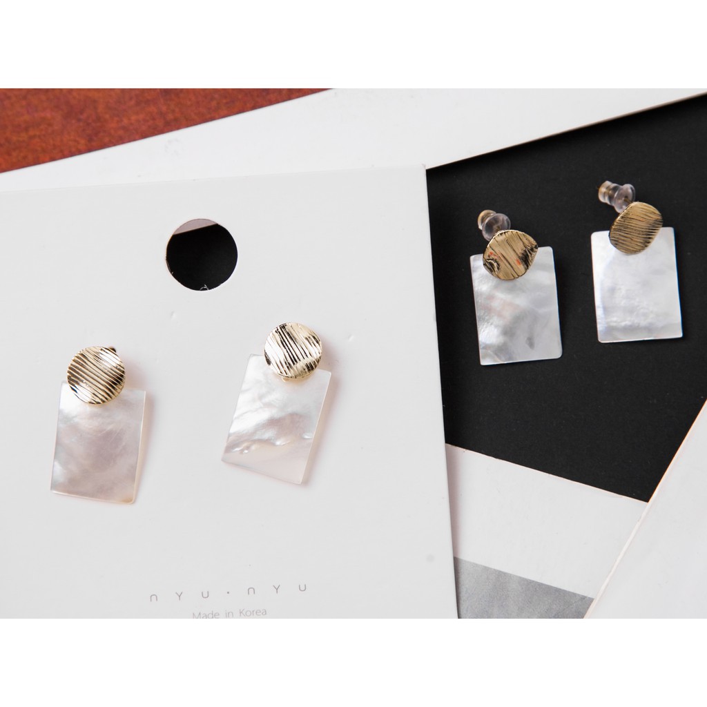 Trang sức set bông tai nút tròn 3