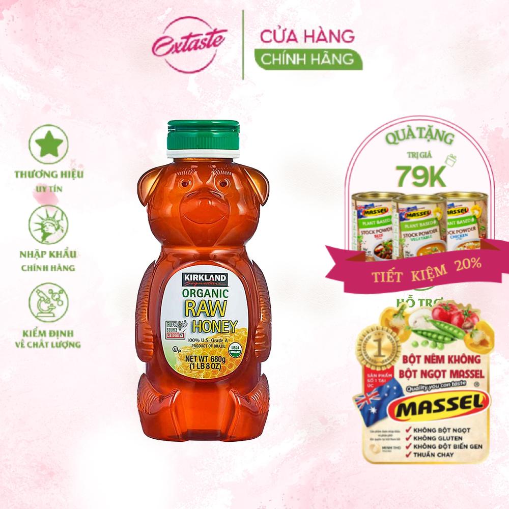 Mật ong nguyên chất kirkland signature raw organic honey bear 680gr Healthy care extaste
