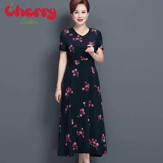 VÁY ĐẦM TRUNG NIÊN KIỂU ĐẦM SUÔNG VOAN CAO CẤP - VÁY ĐẦM TRUNG NIÊN ĐẸP CHERRY LADIES | BigBuy360 - bigbuy360.vn
