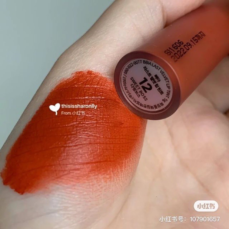 [ONLY AUTH] Son kem lì BBIA Last Velvet Lip Tint version 3 màu 12