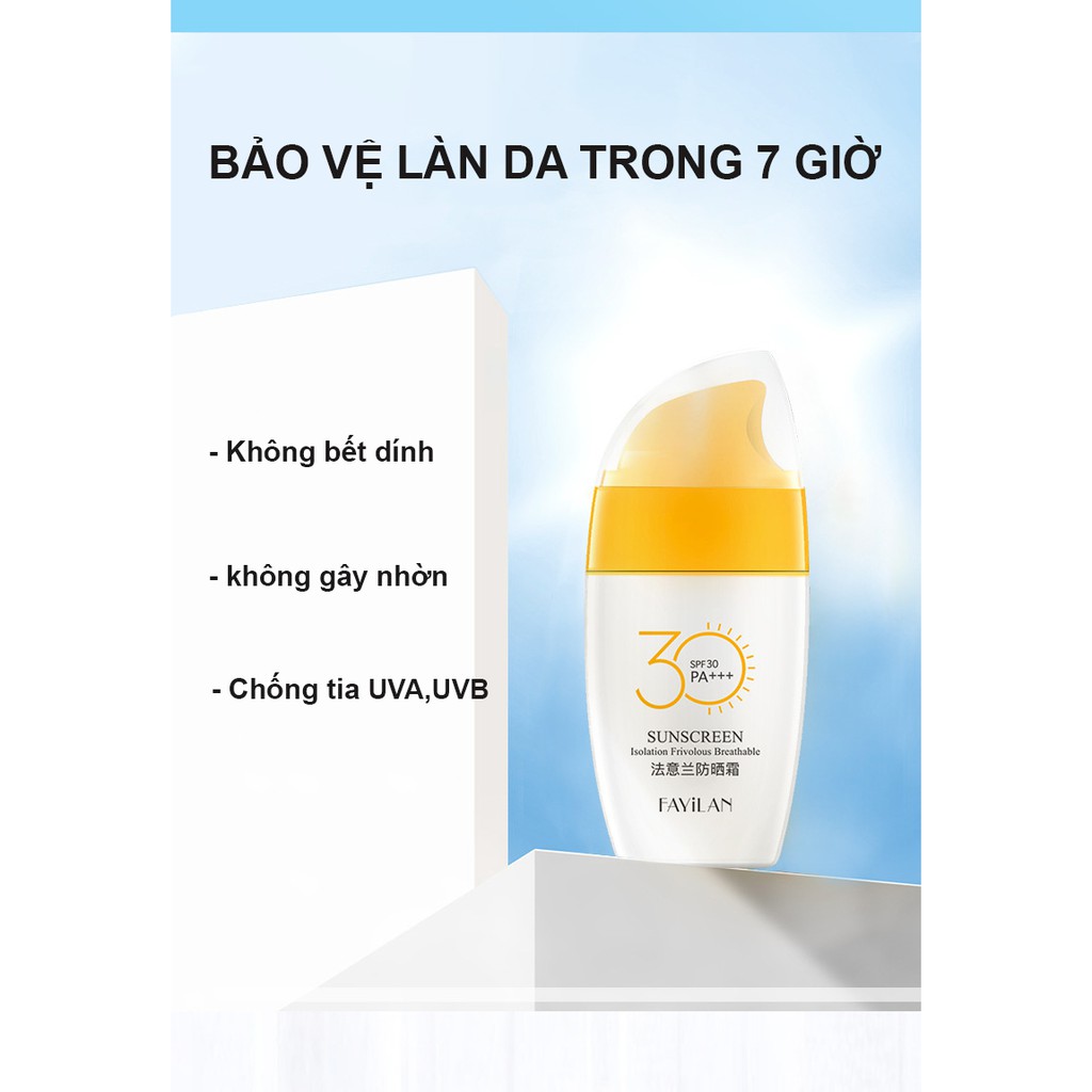 (Hàng Mới Về) Kem Chống Nắng FAYILAN không nhờn, không bết dính, Chống Nước Spf 30++ (30g)