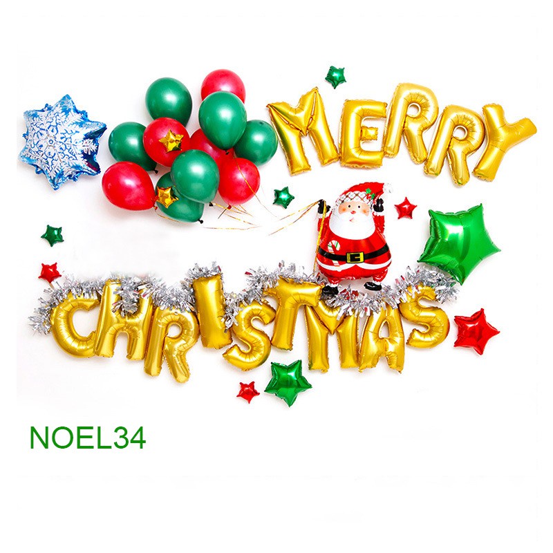 Bộ Bóng Bay Trang Trí Noel Xinh Xắn, Ấm Áp MP012