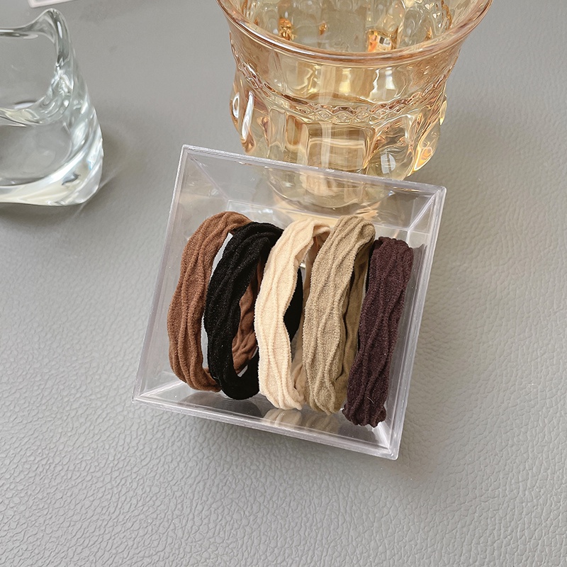 Set 5 Dây Buộc Tóc Co Giãn Cao Cấp Phong Cách Hàn Quốc Mới