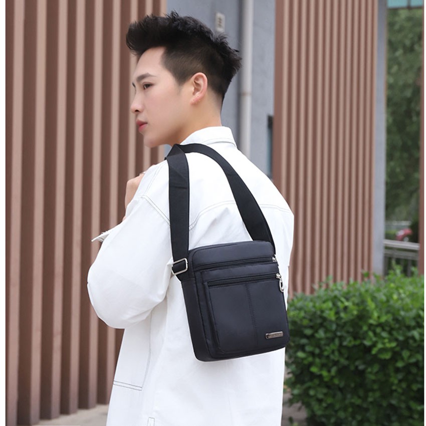 Túi đeo chéo nam nữ unisex 2022 vải canvas 3 lớp cao cấp chống nước 5 ngăn thời trang đường phố Hàn Quốc [HIMAN TN-030]