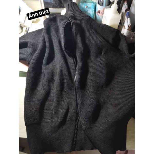 Áo khoác len quảng châu kéo khóa thời trang nữ thu đông