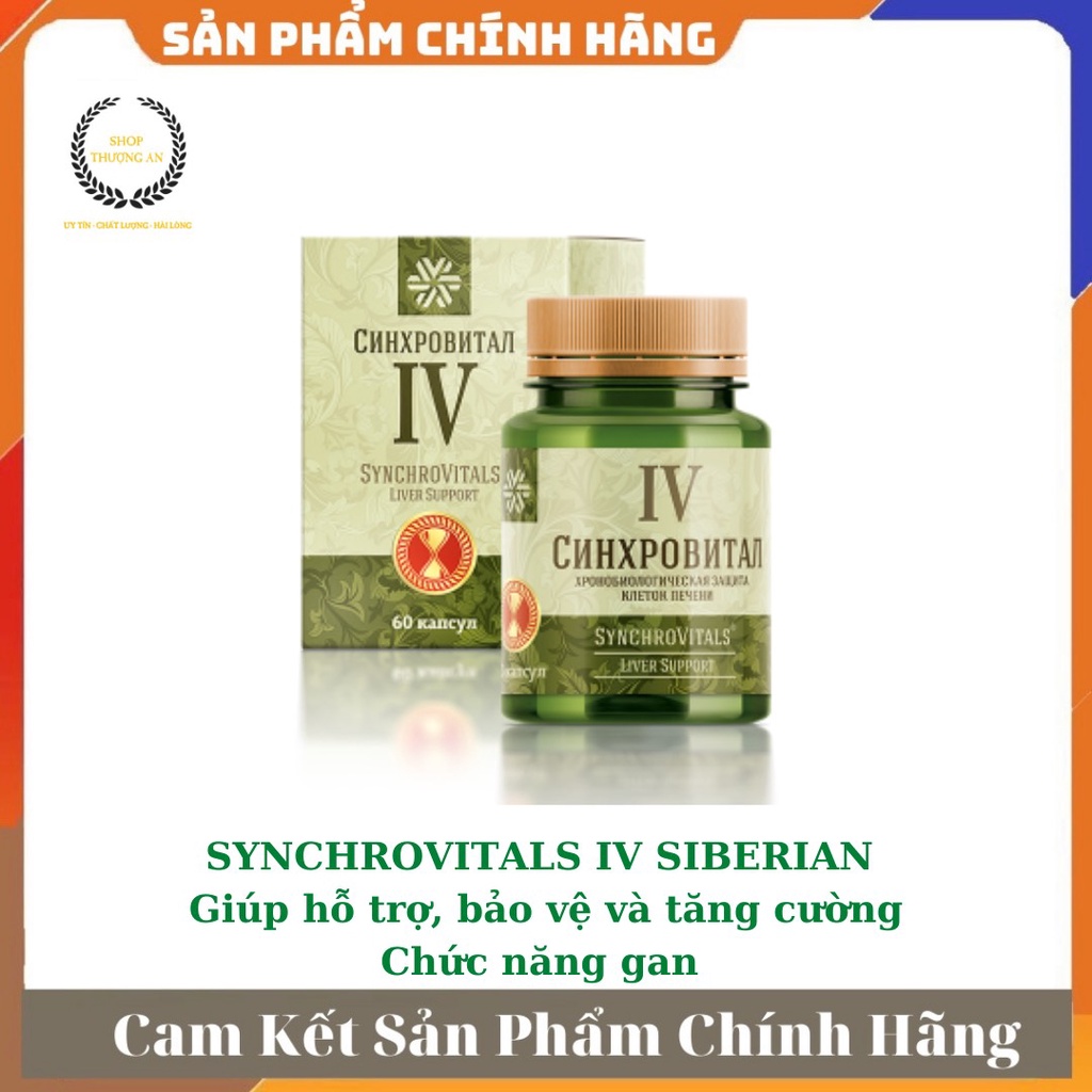 [ GIÁ SỈ ] - Thực phẩm Siberian Health Synchrovitals IV, Gíup bảo vệ và tăng cường chức năng gan khỏe mạnh - Hộp 60 viên