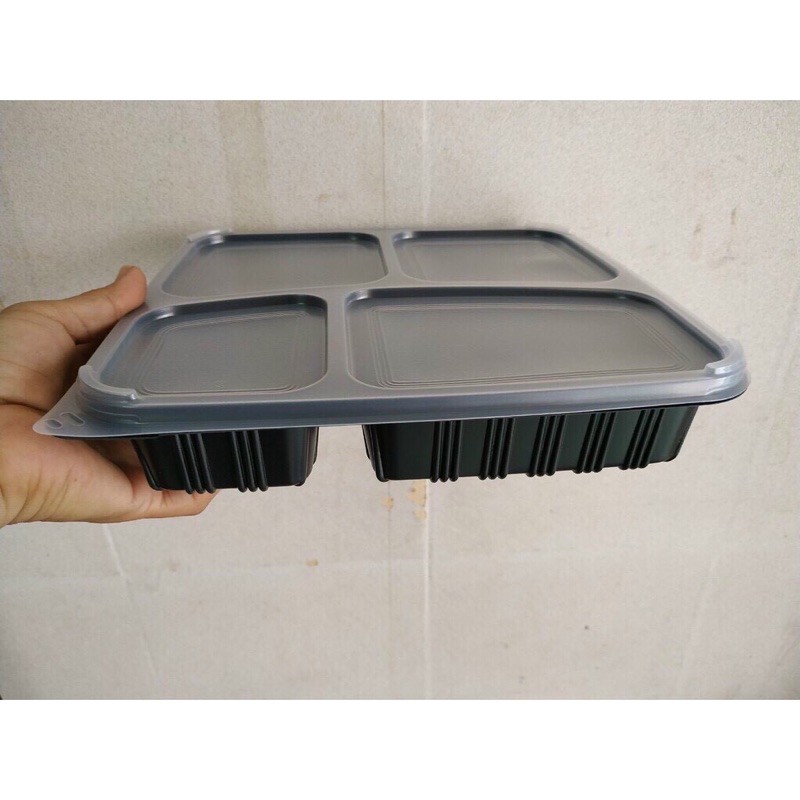 Hộp nhựa đựng cơm HT26 - Hộp đựng cơm 4 ngăn - 50 hộp | BigBuy360 - bigbuy360.vn
