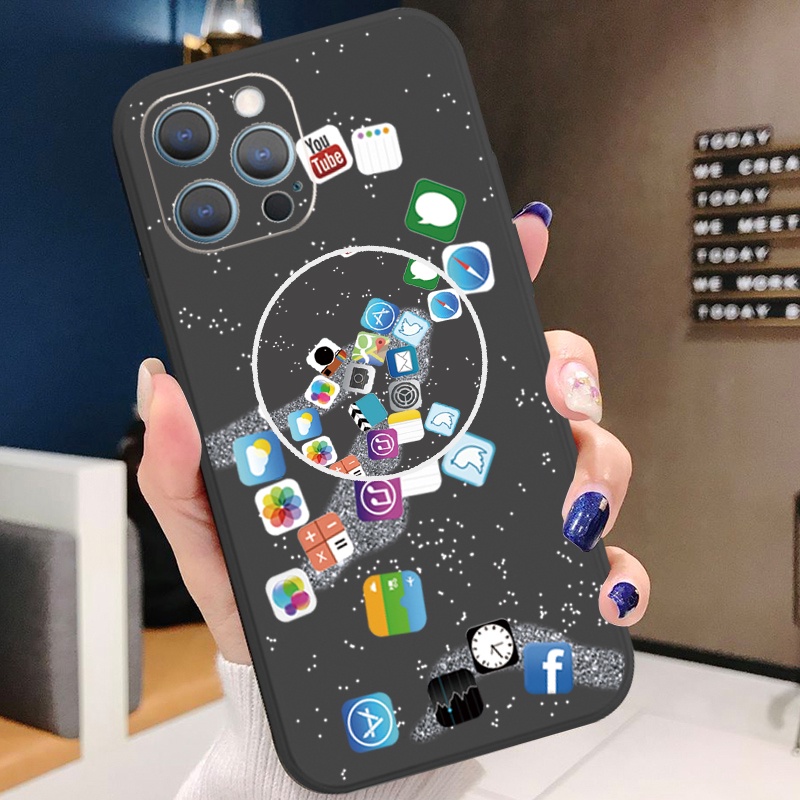 Ốp Điện Thoại Góc Vuông Có Giá Đỡ Nhẫn Họa Tiết Ứng Dụng Cho iPhone 13 Pro Max 12 11 XR XS 7 8 Plus SE 2020