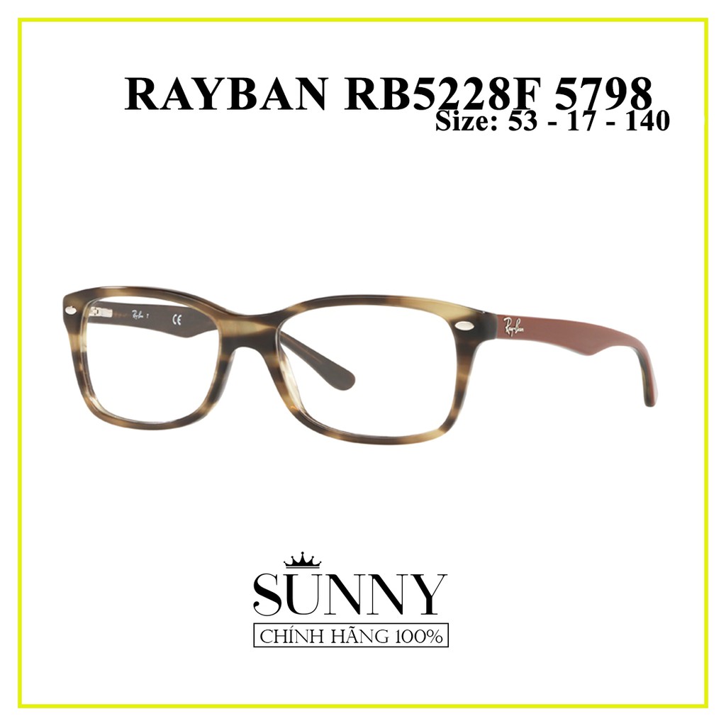 Gọng kính chính hãng Rayban RB5228F-5798 kèm tem thẻ bảo hành chính hãng, bảo hành toàn quốc