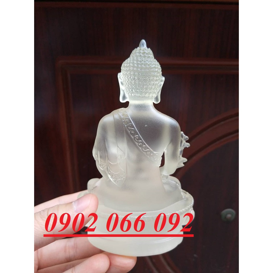 Tượng phật dược sư lưu ly trắng 12cm