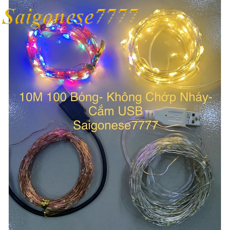 Đèn Led Xài Cổng Sạc USB Dây Đèn Đom Đóm Fairy Light Không Chớp Decor Trang Trí Tiệc Cắm Trại Đẹp