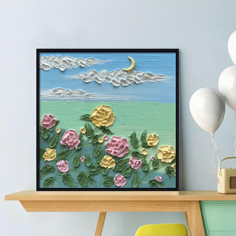 Tranh sơn dầu vẽ tay phong cảnh trang trí phòng khách độc đáo