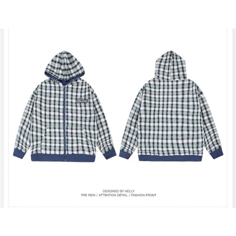 Áo khoác Hoodie zip  2 mặt form rộng dành cho nam và nữ Nelly Heybig 89