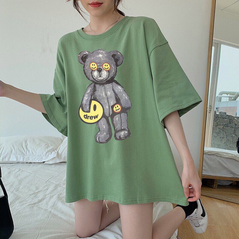 ÁO THUN DREW BEAR GIÁ SỈ PHÔNG NAM NỮ TAY NGẴN VÀ LỠ GIA ĐÌNH CẶP ĐÔI CÓ SIZE TRẺ EM CHO BÉ TRAI GÁI UNISEX GIÁ RẺ