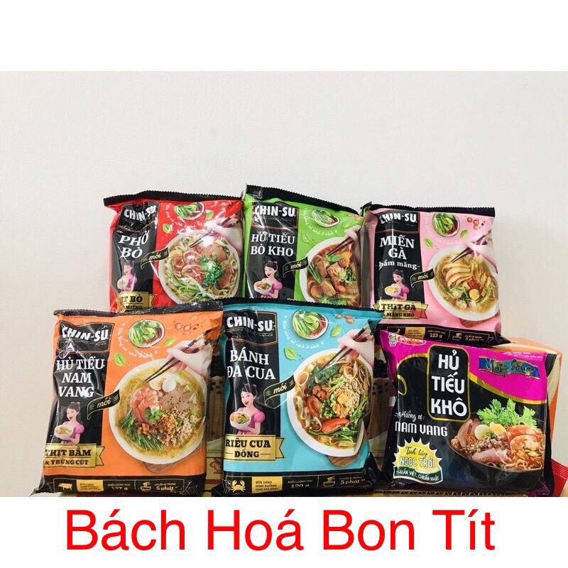 Phở bò/ hủ tiếu/ miến gà hầm măng/ bánh đa cua Chinsu gói siêu ngon