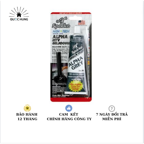 Keo Dán Ron Xe Máy Chịu Nhiệt Sparko 85G Xám,Keo Tạo Gioăng Máy Động Cơ,Ô Tô,Xe Máy