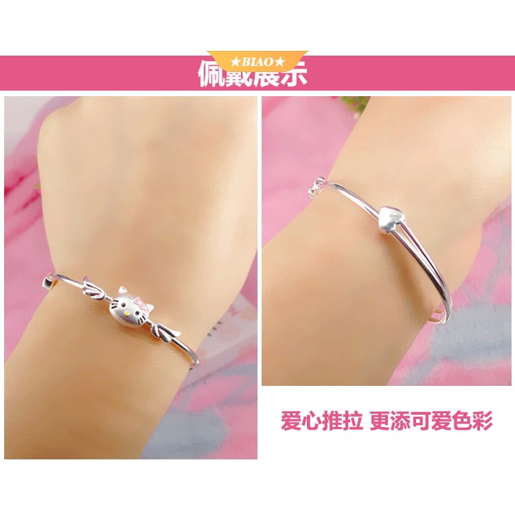 SANRIO Vòng Tay Hình Mèo Hello Kitty Dễ Thương Có Thể Điều Chỉnh Kích Thước