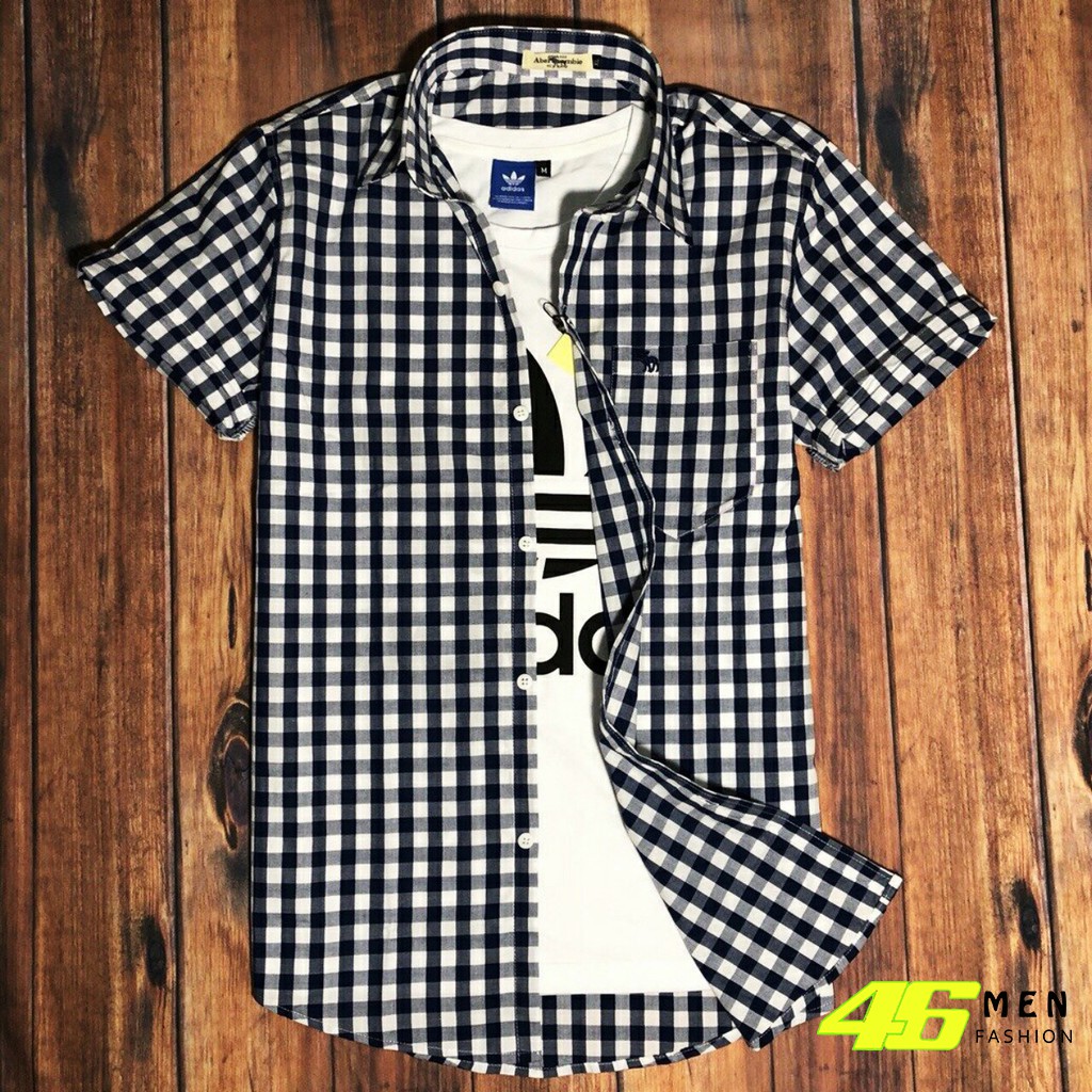 Áo sơ mi nam caro ngắn tay Aber xuất khẩu cao cấp MFM313 | BigBuy360 - bigbuy360.vn