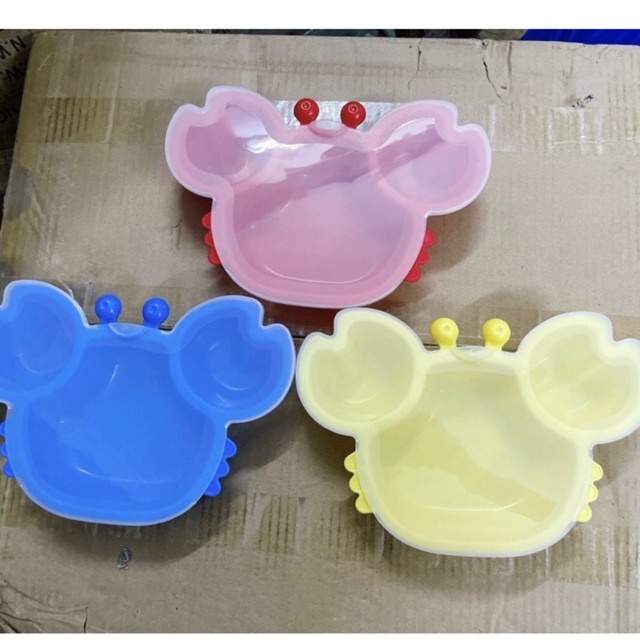 Khay ăn dặm hình con Cua có nắp đậy