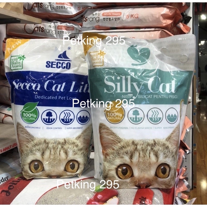 [SIÊU RẺ] 1 TẢI 8 Gói Cát Thuỷ Tinh Secco 5 Lít Siêu Tiết Kiệm cho Mèo