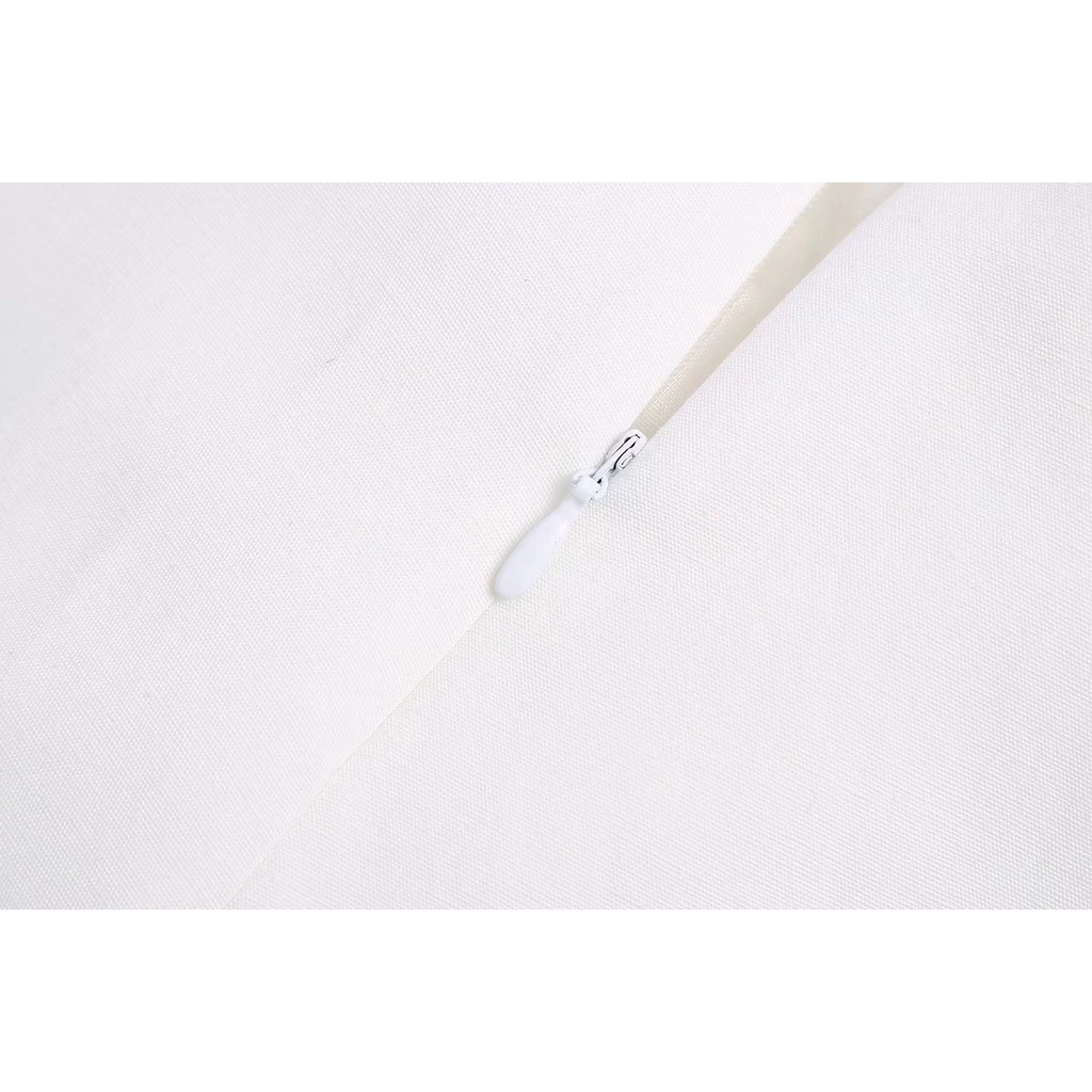 Uibey Đầm Vải Lanh Cột Dây Hở Lưng Ngắn Tay Thời Trang Quyến Rũ 6562