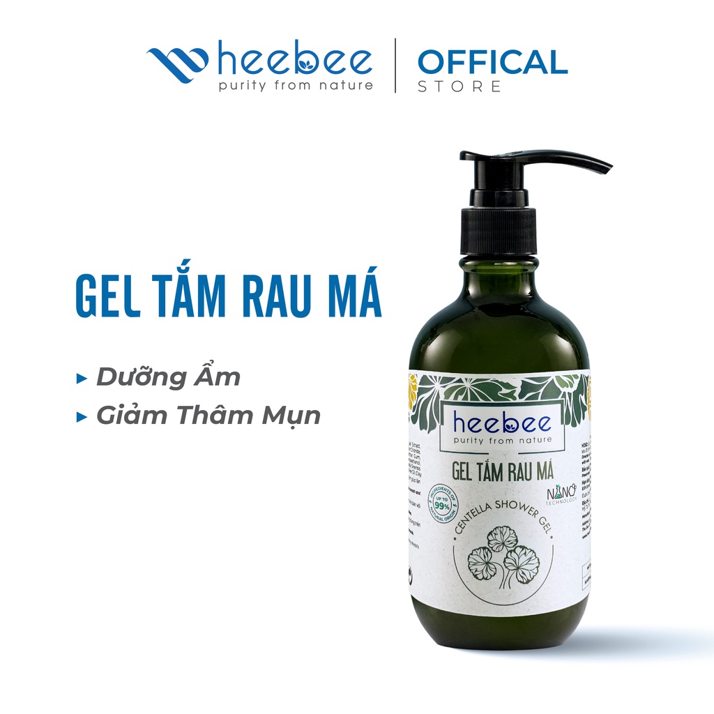 Gel Tắm Rau Má Heebee Dưỡng Ẩm Mềm Mịn Cho Mẹ Và Bé Ngừa Rôm Xảy Mẩn Ngứa 300ml & 500ml