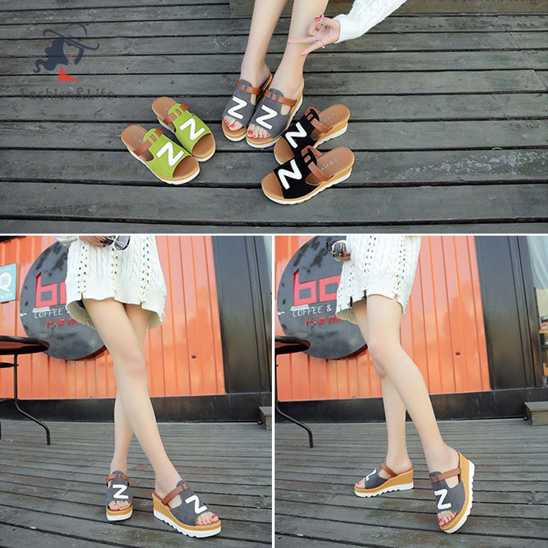 Dép Sandal Nữ Đế Xuồng Hở Ngón Mùa Hè