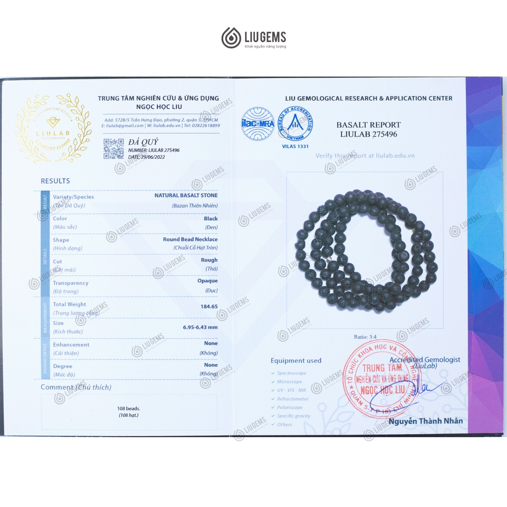 Vòng Tay Chuỗi Hạt 108 Đá Phong Thuỷ Tự Nhiên Liugems Size 6mm, 8mm Thiên Nhiên Cầu Nguyện Phật Giáo VB14