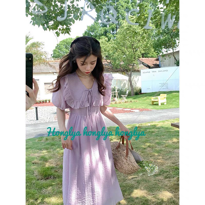 Đầm nàng thơ xốp nhăn mềm mịn 2 lớp