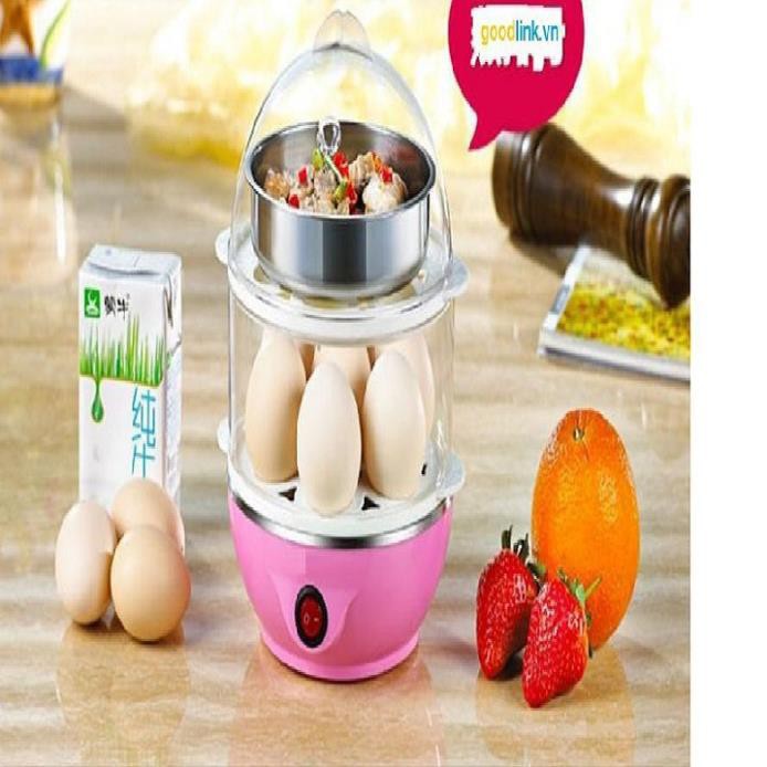 Máy Luộc Trứng Và Hấp Thực Phẩm Egg Poacher 2 TầngSIÊU HOT