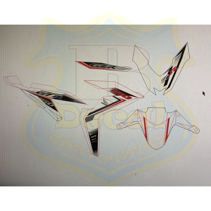 ( Quí khách vui lòng mang ra tiệm cho thợ dán ) Tem winner 150 GTR trắng